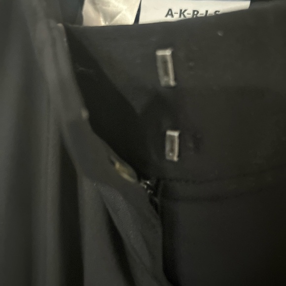 AKRIS PUNTO Wool Trouser Dress Pants Womens 8 Black Straight Leg Pockets NICE - Picture 4 of 5